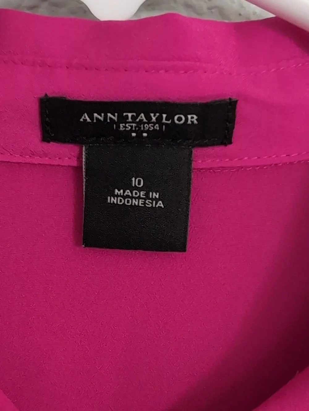 Ann Taylor Hot Pink Button-Front Blouse